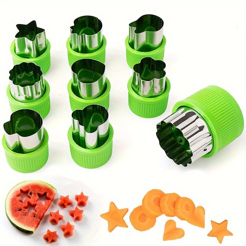 Stainless Steel Cookie and Vegetable Cutter Set with 9 Pieces - Great for Kids' Baking, Mini Pies, and Fruit Decorations - Perfect for Both Special Occasions and Daily Cooking