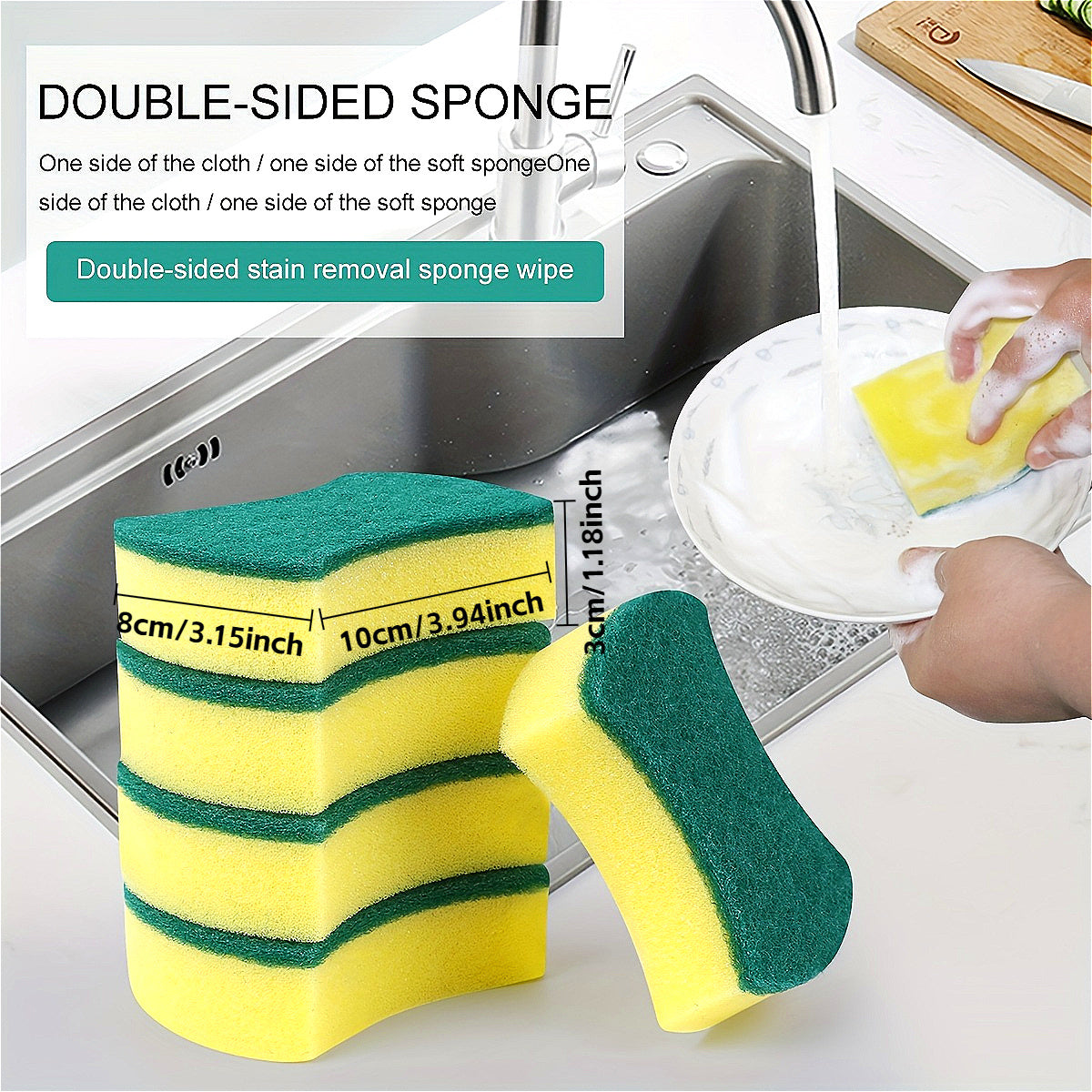 [Top Pick] Choose from 60, 80, or 160 pieces of our versatile Cleaning Sponge - perfect for all your home cleaning needs. Made with a double-sided Scouring Pad, this Dishwashing Sponge is also great for use in the kitchen. Our Premium Kitchen Sponge is