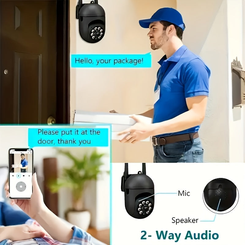 YIIYRY 1080P HD WiFi Camera featuring Infrared Night Vision, Two-Way Audio, Motion Detection, USB Power, Laptop Compatibility, Multi-Party App Sharing, and Real-Time Surveillance Smart Home Security for Ages 14 and Up.