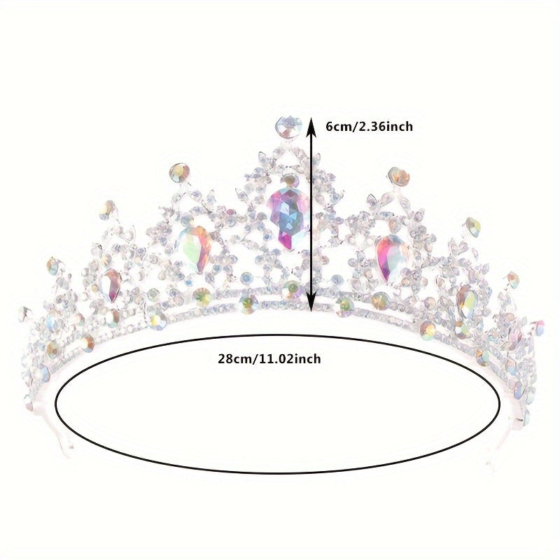 [Top Pick] Stunning Crystal Tiara Crown for Women and Girls - Beautiful Multi-Colored Gemstone Headband, Made with Zinc Alloy, Perfect for Bridal, Wedding, Prom, Pageant, and Gothic Costume Events