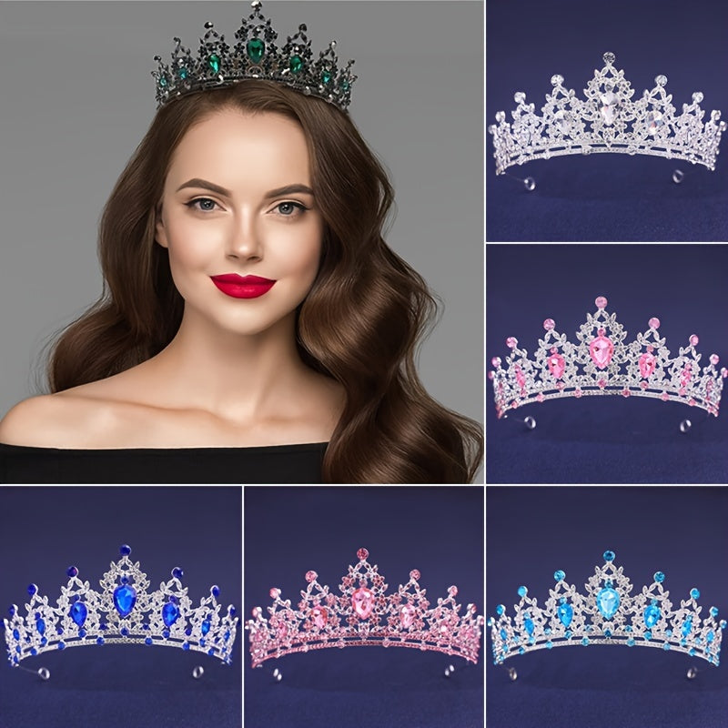 [Top Pick] Stunning Crystal Tiara Crown for Women and Girls - Beautiful Multi-Colored Gemstone Headband, Made with Zinc Alloy, Perfect for Bridal, Wedding, Prom, Pageant, and Gothic Costume Events