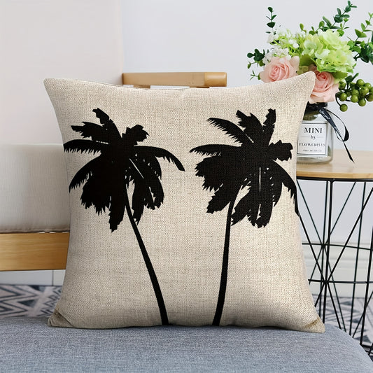 1 piece of Linen Palm Pillowcase designed for Modern Sofa or Living Room Sofa Bedroom. Printed on one side without Pillow Core included.