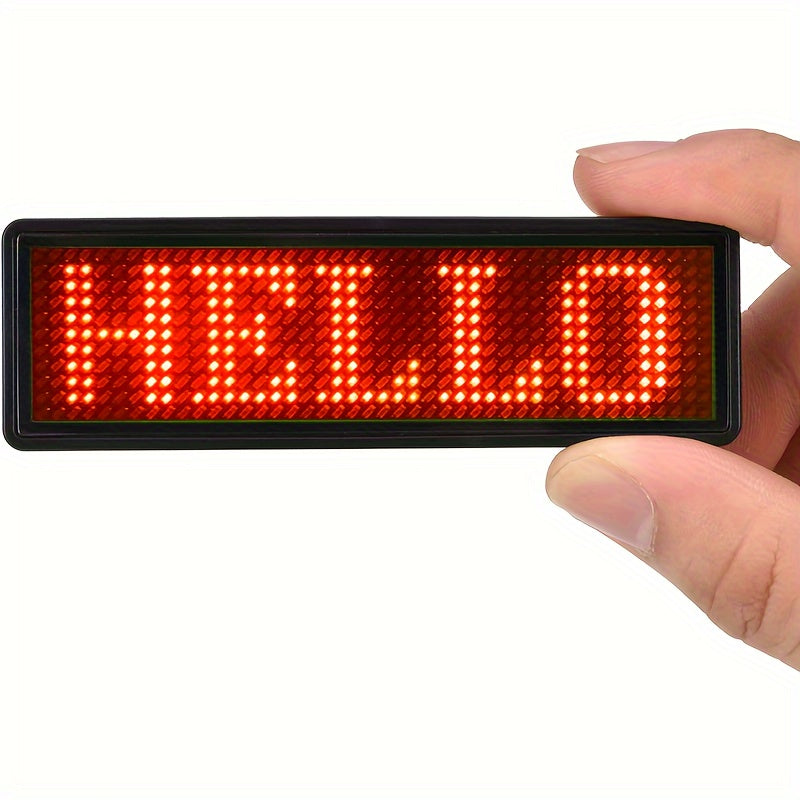 [Top Pick] Rechargeable Wireless LED Badge - 48x12 Pixel Matrix Display, App-Controlled Scrolling Text & Logos, Simple Customization for Events, Restaurants, Nightclubs - Clip & Magnet Included, Multi-Language Support, Suitable for Exhibitions, Hotels