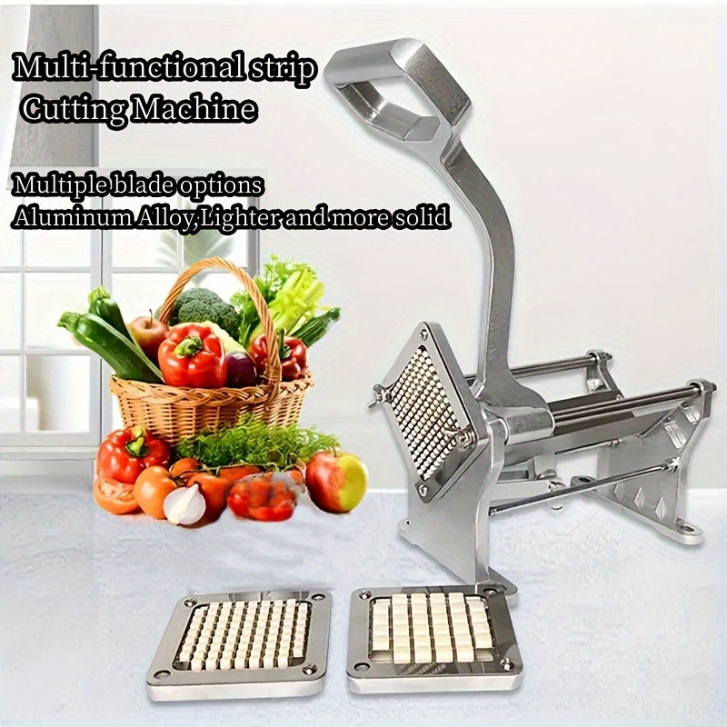 1 piece Metal Fruit Cutter that also functions as a Vegetable Cutter, French Fry Cutter, Potato Slicer, Vegetable Chopper, and Onion Chopper. A versatile Food Chopper that is a must-have in any kitchen, along with other handy Kitchen Gadgets and