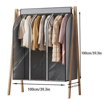 1 piece of AOLORES Contemporary Waterproof Polyethylene Garment Storage Bag, a versatile rectangular-shaped bag with a secure zipper for protecting clothes in the closet. It can be used as a dust cover for hanging shirts, coats, dresses, suits, and for