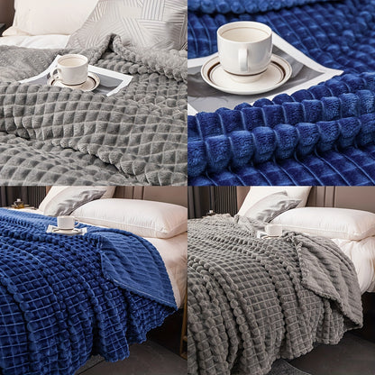 "Multifunctional Flannel Blanket in Various Colors for Bedroom, Living Room, Dorm, Car, Sofa, and Travel