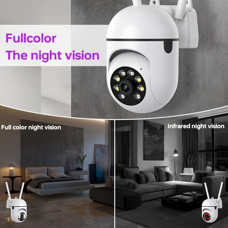 1 piece of a 3MP HD Wireless Security Camera with Pan-Tilt feature (355° Pan and 90° Tilt), 1440p Resolution, Full Color Night Vision, Two-Way Audio, Humanoid Detection, App Alarm, USB Powered, Wi-Fi Enabled, made of ABS Material. This is an Indoor