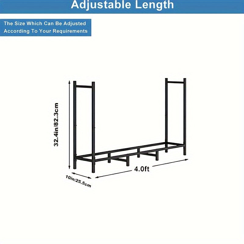 1 piece of an adjustable heavy-duty firewood rack designed for both indoor fireplace and outdoor wood storage, perfect for organizing your household gadgets.