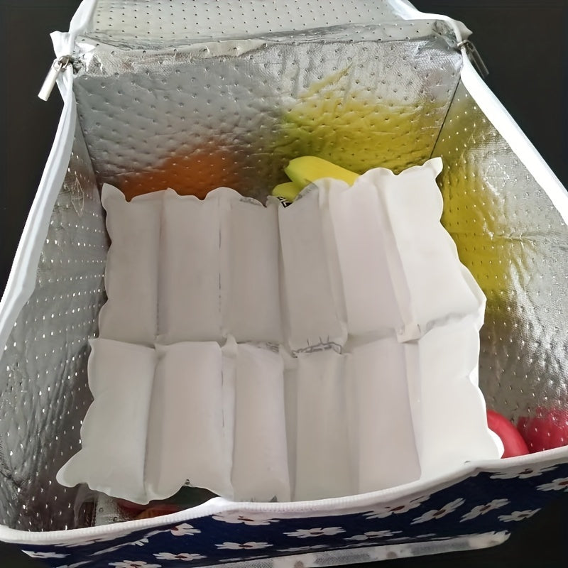 1 piece of 12/24 cube ice pack, designed to hydrate dry ice and with technical ice 3 layers for reusability. Ideal for seafood cold storage and transport, as well as organizing kitchen accessories.