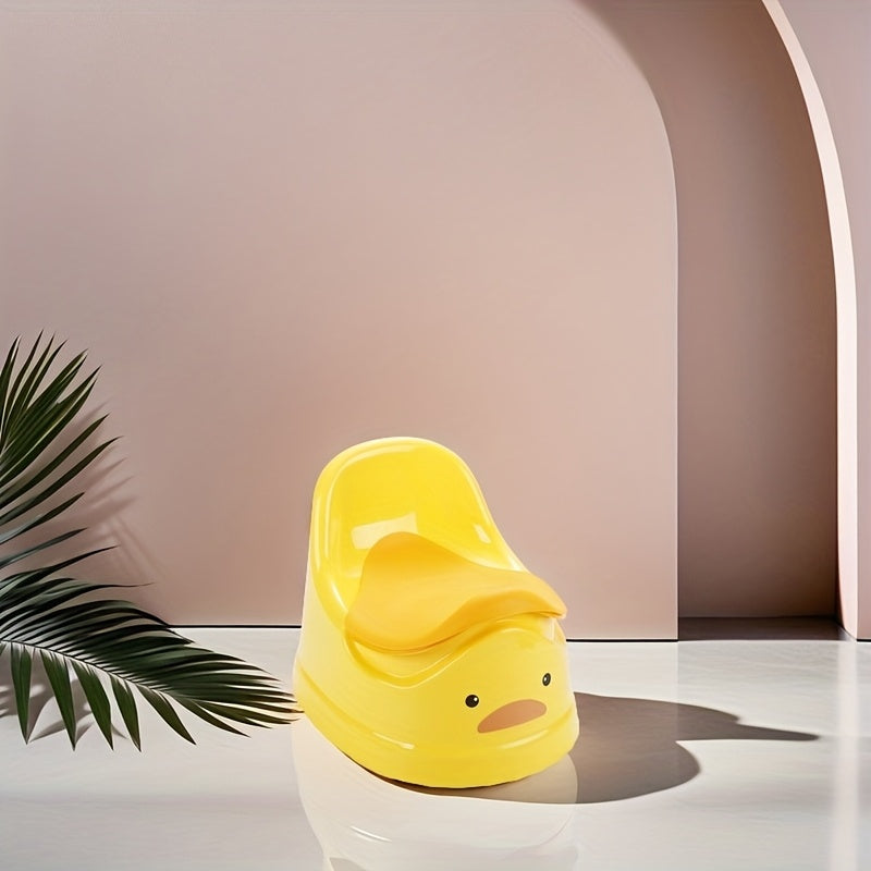 Yellow Potty Training Chair with Cute Duck Design for Boys and Girls - Durable Plastic Seat, Easy-to-Clean, Comfortable and Sturdy Toilet Training Seat