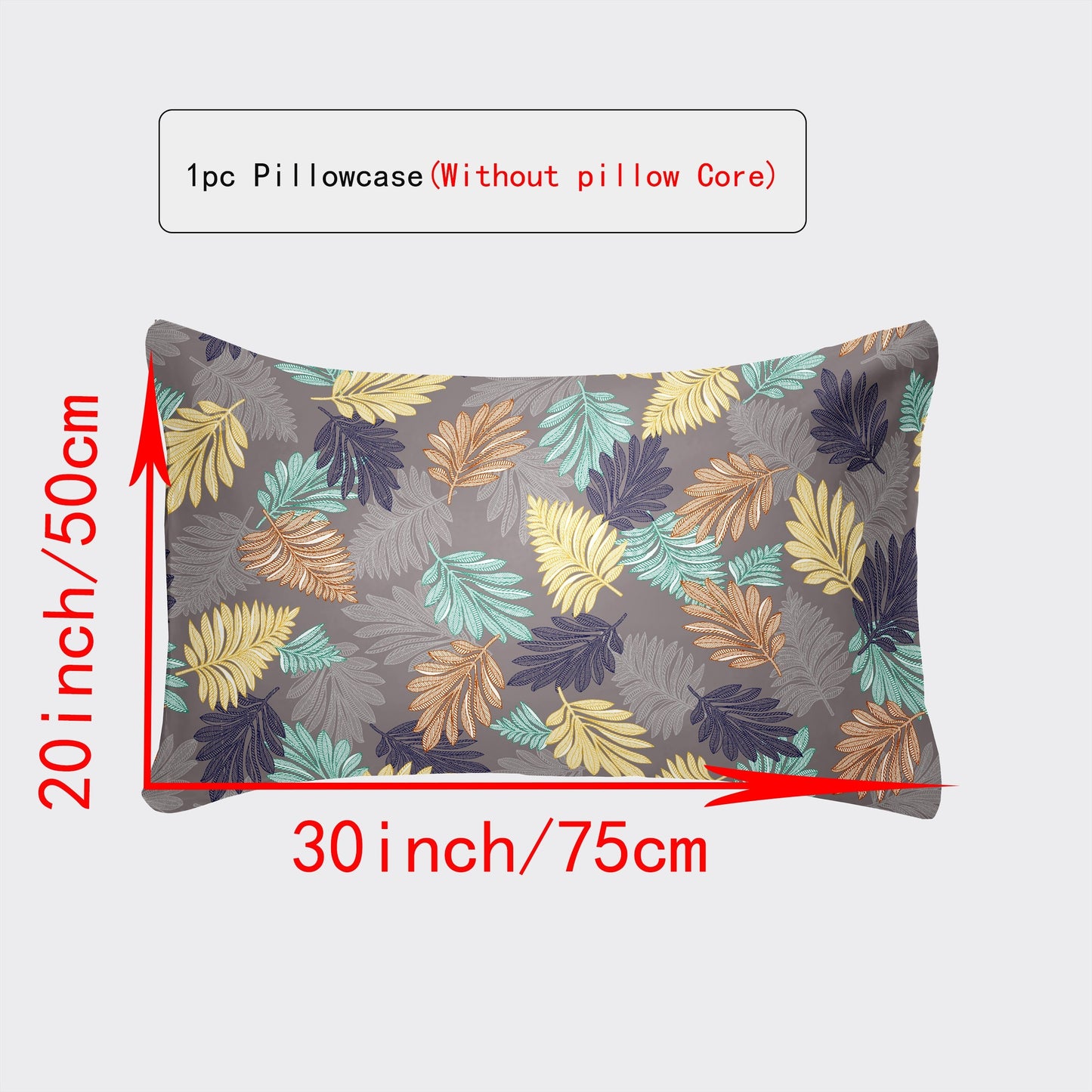 [Top Pick] Luxuriously Soft & Breathable Pillowcase - Featuring Envelope Closure and Multiple Size Options (30x50, 51x66, 50x75) - Stylish Floral & Botanical Patterns in White, Silver, Red, Purple, Grey, Pink, Lucky Clover, Maple Leaf, and Green Plants -