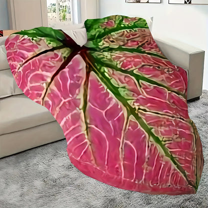 1 piece Leaf Shaped Flannel Blanket featuring a creative Leaf Veins Print design. This cozy and soft throw blanket is perfect for couches, beds, sofas, camping, and traveling. It is a multi-purpose, all-season blanket that makes a great gift for adults.