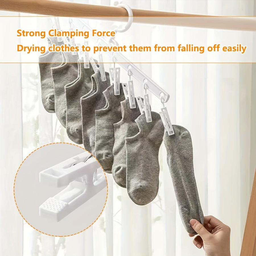 1 piece of 8 Clothespins Hanger, perfect for drying socks and underwear in student dormitories and homes.