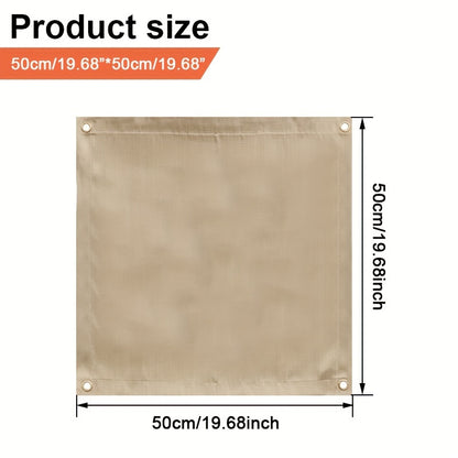 1 piece of Flame Retardant BBQ Mat that is portable, insulated, and reusable. Made from fiberglass, this mat is perfect for camping, fire pits, and outdoor barbecues. It is also anti-scald and acts as a protective carpet for your deck or patio. A