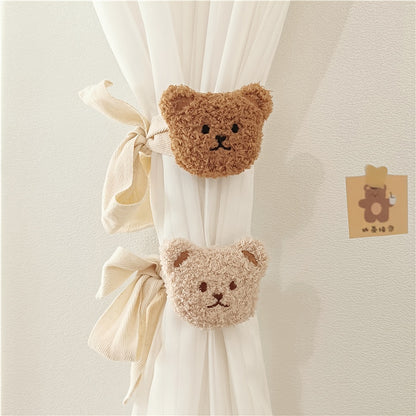 Bear-shaped tieback window curtain clip to hold curtains in place, perfect for kids' rooms and adding a fun touch to your home décor.