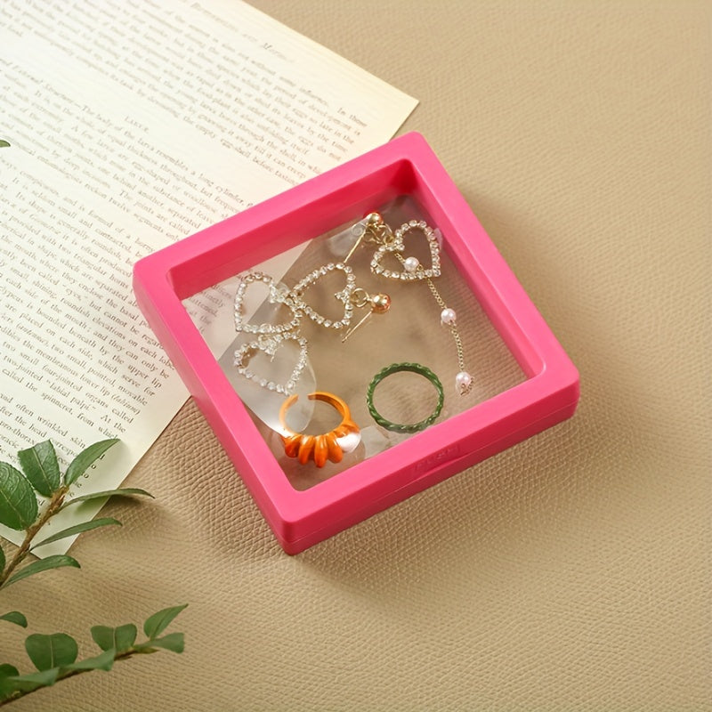 [Best Seller] One piece of transparent PE film jewelry box designed for showcasing necklaces, earrings, rings, and other jewelry on counters. The box measures 9cm * 9cm and is sealed to prevent moisture, ensuring that your jewelry remains free from