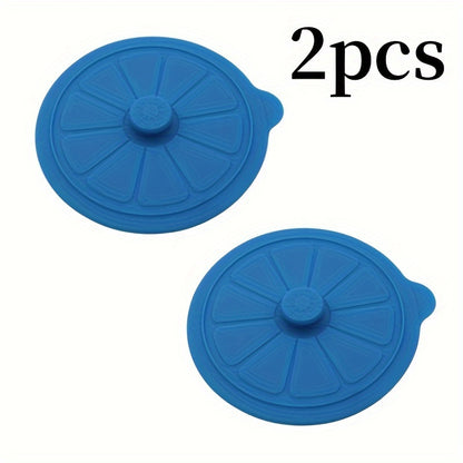 2 Lemon Shaped Silicone Cup Lids – 9.5CM/3.74in Diameter, Fits Most Mugs, Water Cups, Coffee Cups - Made with Food Grade Silicone, Reusable - Perfect for Christmas, Halloween, Easter, Hanukkah, Thanksgiving