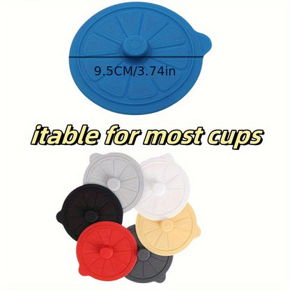 2 Lemon Shaped Silicone Cup Lids – 9.5CM/3.74in Diameter, Fits Most Mugs, Water Cups, Coffee Cups - Made with Food Grade Silicone, Reusable - Perfect for Christmas, Halloween, Easter, Hanukkah, Thanksgiving