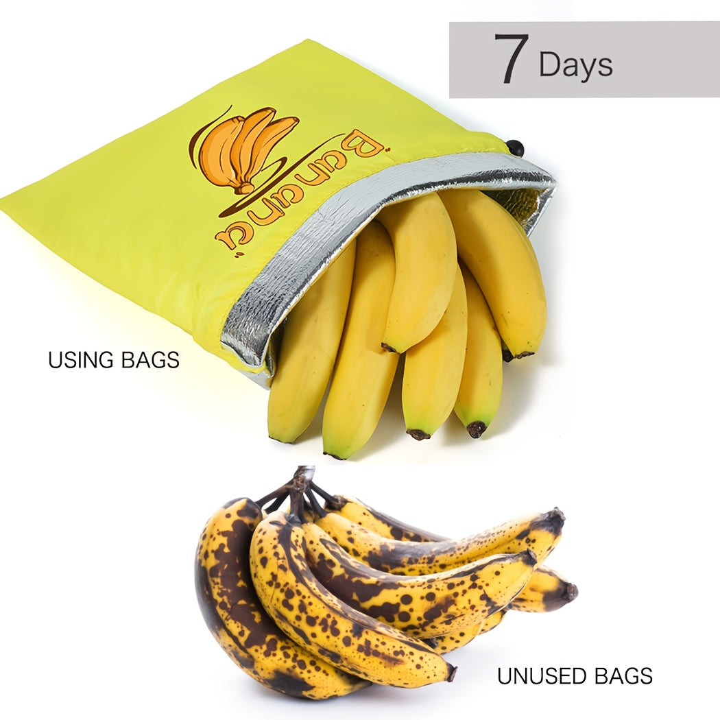 1 piece of a fresh-keeping bag with a drawstring for fruits and bananas - an ideal storage solution for vegetables, fruits, and tomatoes to keep them fresh and protected from shocks.