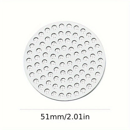 1 piece of 51mm/53mm/58mm 304 Stainless Steel Barbecue Mesh, secondary mesh for coffee and water separation, powder bowl, even extraction filter accessory.