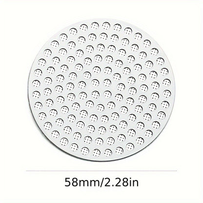 1 piece of 51mm/53mm/58mm 304 Stainless Steel Barbecue Mesh, secondary mesh for coffee and water separation, powder bowl, even extraction filter accessory.