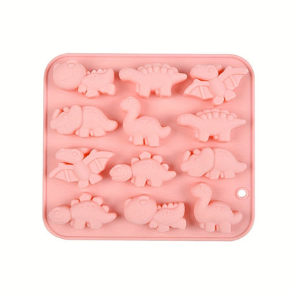 1 piece of Dinosaur Cake Mold, made from 3D Silicone and featuring 12 cavities for pudding and chocolate molding. Perfect for DIY cake decorating and a must-have baking tool in any kitchen.