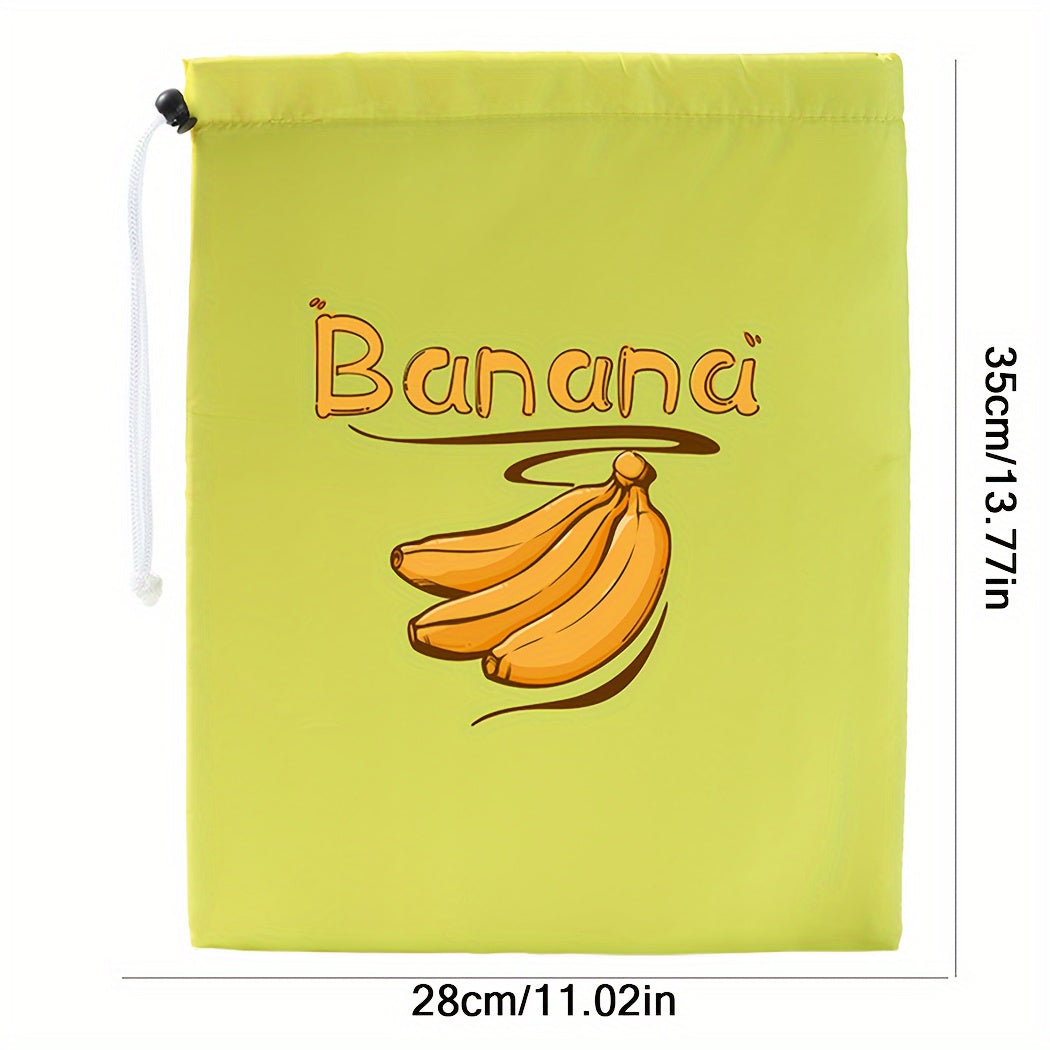 1 piece of a fresh-keeping bag with a drawstring for fruits and bananas - an ideal storage solution for vegetables, fruits, and tomatoes to keep them fresh and protected from shocks.