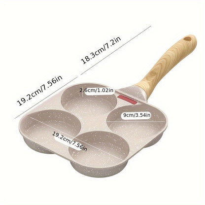 [Top Pick] 1-piece Premium Non-Stick 4-Hole Frying Pan - Great for Cooking Eggs, Burgers, & Steaks | Made of Sturdy Aluminum with Maifanshi Coating | Ideal for Breakfast & Small Dishes | Recommend Hand Washing