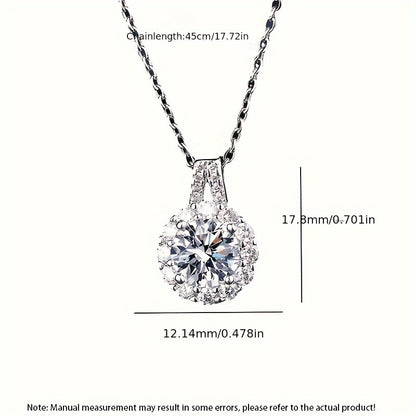 [Bestseller] Stunning Vintage Heart-Shaped Pendant Necklace with 2 Carat Moissanite and Shimmering Synthetic Crystals - Made of Elegant Alloy, Ideal for Valentine's Day, Everyday Wear & Gifting, Timeless Elegance for All Seasons, Exquisite Women's Jewelry