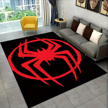 1 piece of a 3D visual spider web pattern area rug that is anti-slip, non-shedding, and stain-resistant, perfect for the living room, bedroom, laundry room, or gaming room. This rug is machine washable and makes a great addition to your home decor or