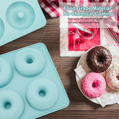 1 piece of a 6-Cavity Silicone Donut Mold for Baking, designed to withstand high temperatures. Ideal for creating large donut cakes, puddings, jellies, and chocolates. Can also be used as a DIY handmade soap, wax, or resin mold. A versatile kitchen tool