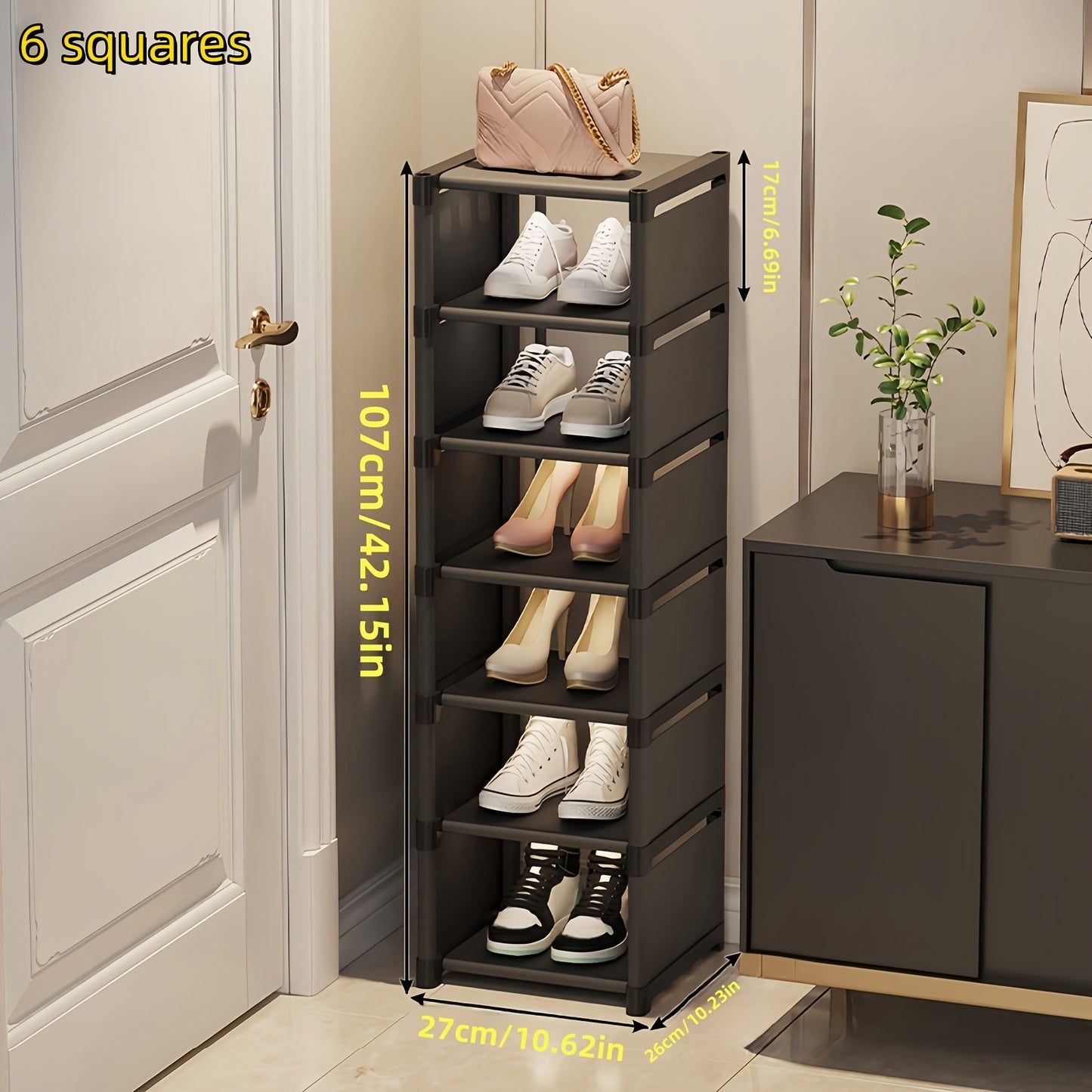 1 Multi-Tier Fabric Shoe Rack with Metal Frame - Space-Saving and Simple Assembly - Great Storage Option for Entryway, Bedroom, or Hallway - Suitable for Sneakers, Slippers, and Sandals - A Stylish Addition to Your Thanksgiving, Halloween, and Christmas